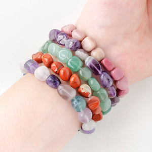 Natural Crystal Rolling Stone Bracelet