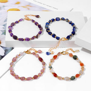 Women's Irregular Stone Bead Bracelet With Lobster Clasp