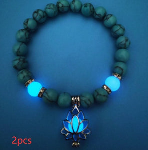 Energy Luminous Lotus Natural Stone Bracelet