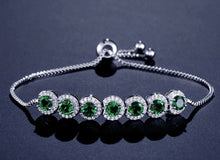 Load image into Gallery viewer, Emerald Zircon Adjustable Bracelet Women