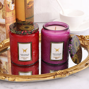 Embossed Glass Handmade Soy Aromatherapy Candles