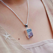 Load image into Gallery viewer, Amethyst Silver Edge Healing Necklace