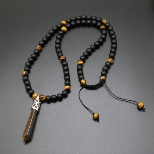 Tiger Eye Stone Woven Necklace