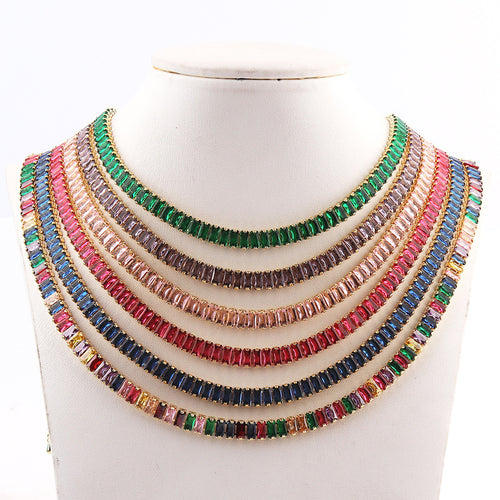 High-Quality Pure Color Crystal Zircon Necklace