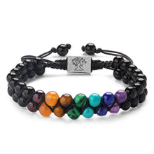 Load image into Gallery viewer, Unisex 7 Chakra Stone Bead Bracelet