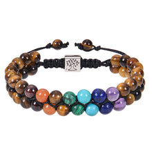 Load image into Gallery viewer, Unisex 7 Chakra Stone Bead Bracelet