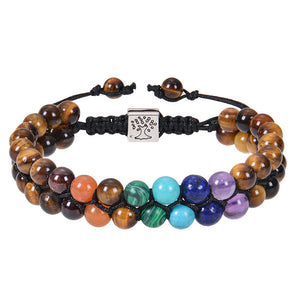 Unisex 7 Chakra Stone Bead Bracelet